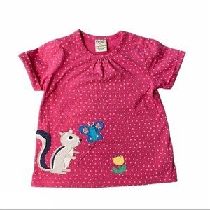 Frugi Fiona Tunic Squirrel Pink Polka Dot 2-3Y